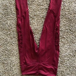 Bergundy mesh leggings